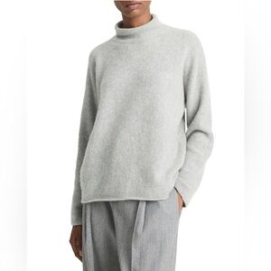 VINCE CASHMERE MOCK NECK TURTLENECK SWEATER COZY WINTER LOUNGE GIFT READY Gray L